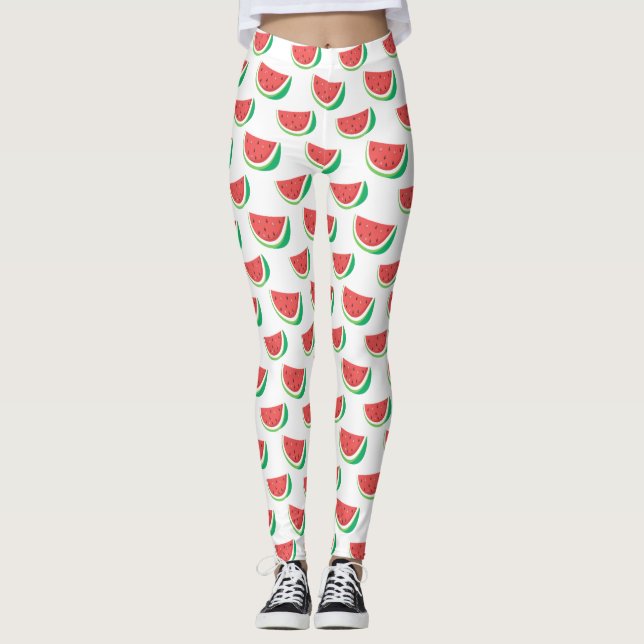 Leggings Fun Motif de pastèque sur toute la legue imprimée (Devant)