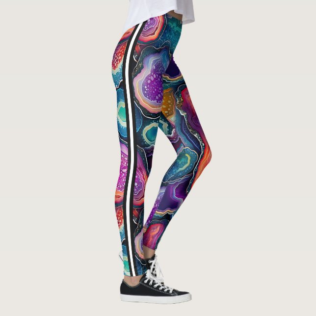 Leggings Fun Precieux tranche de pierre Agates design avec  (Droite)