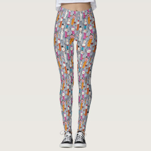 Leggings Fun Silly Snowmen Boire du cacao chaud