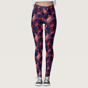 Leggings Fundy Crabe Rouge, Crawfish Océan nautique 