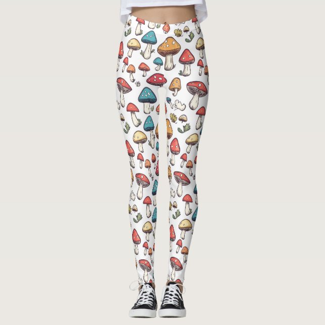 Leggings Fungi Fancy : Un Doodle De Champignons Whimsical (Devant)