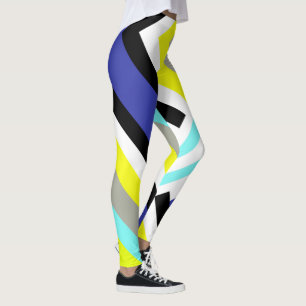 Leggings Funky Abstrait Art Jaune Pastel Thème