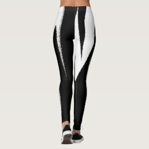Leggings Funky Abstrait Art noir blanc