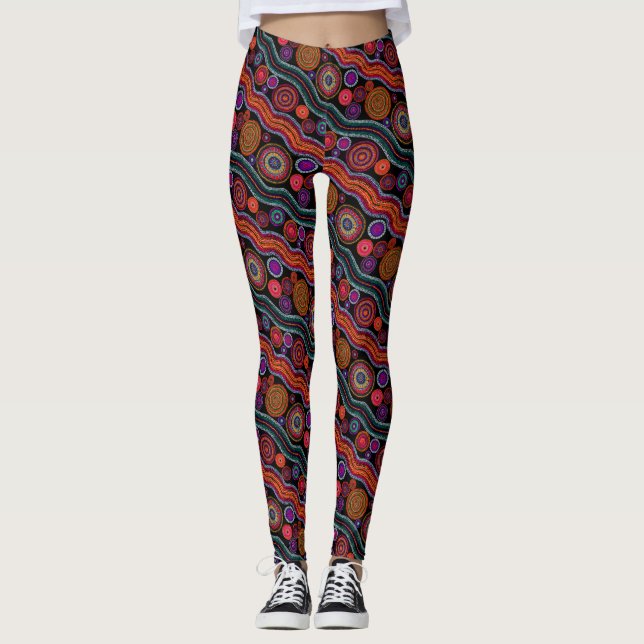 Leggings Funky Australian Dot Motif (Devant)
