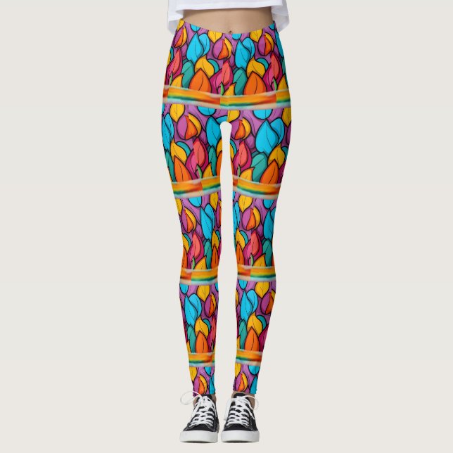 Leggings Funky bright and fun yoga pants long length (Devant)