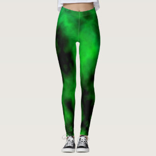 Leggings Funky Neon Green Emerald Halloween Abstrait
