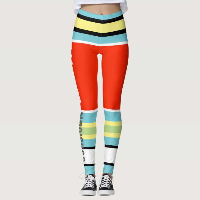 Leggings Funky Rayures Lignes Gagnant Puissance (Devant)