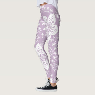 Leggings Funky Retro Cool moderne Fleurs Motif d'art