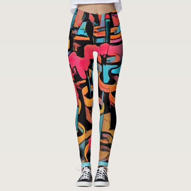 Leggings funky Stylisés Cactus (Devant)