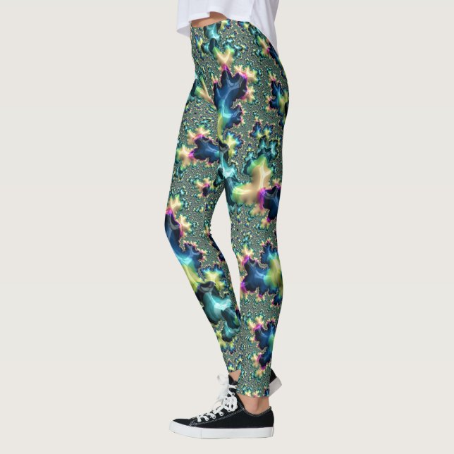 Leggings Funky Trippy Eclectique Boho Hippie Abstrait Fract (Gauche)