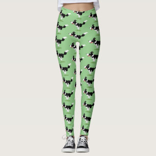 Leggings Funny Border Collie chien en course dessin animé