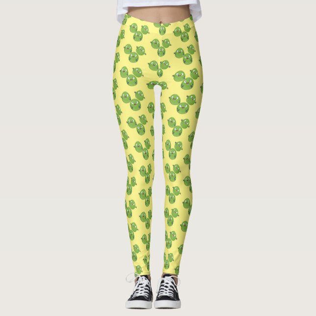 Leggings Funny Brussels sprouts légumes caricature (Devant)