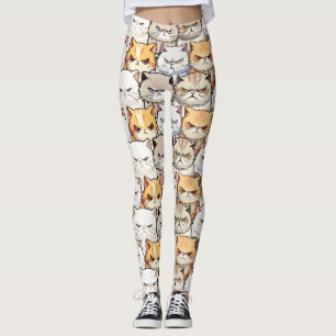 Leggings Funny coloré Moody Cats Kitten Motif animal de com