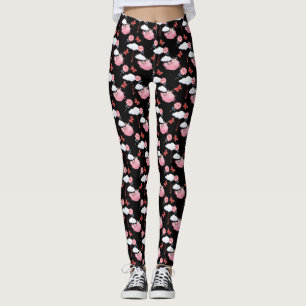 Leggings Funny Flying Pig Motif