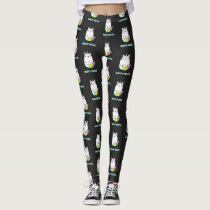 Leggings Funny heavy metal unicorne arc-en-ciel chat