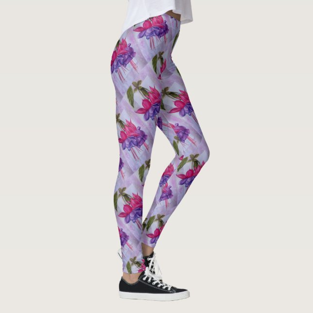LEGGINGS FUSCHIE POURPULAIRE ET ROSE | LÉGUMES FLORAUX (Droite)