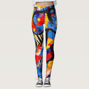 Leggings Fusion de T-rex Dinosaur sauvage