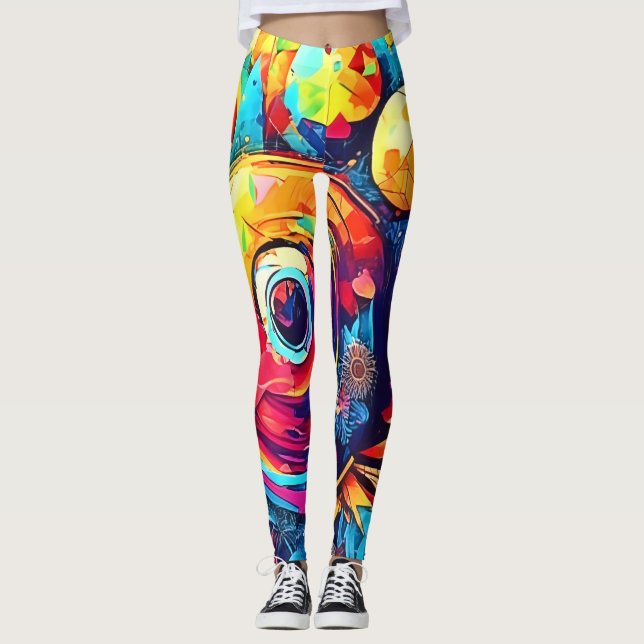 Leggings Fusion florale cosmique (Devant)
