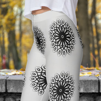 Leggings Gainsboro White Mandela Motif