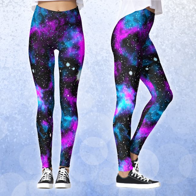 Leggings Galaxie bleue et violette Neon Yoga (Créateur téléchargé)