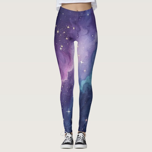 Leggings Galaxie Ciel Étoilé (Devant)