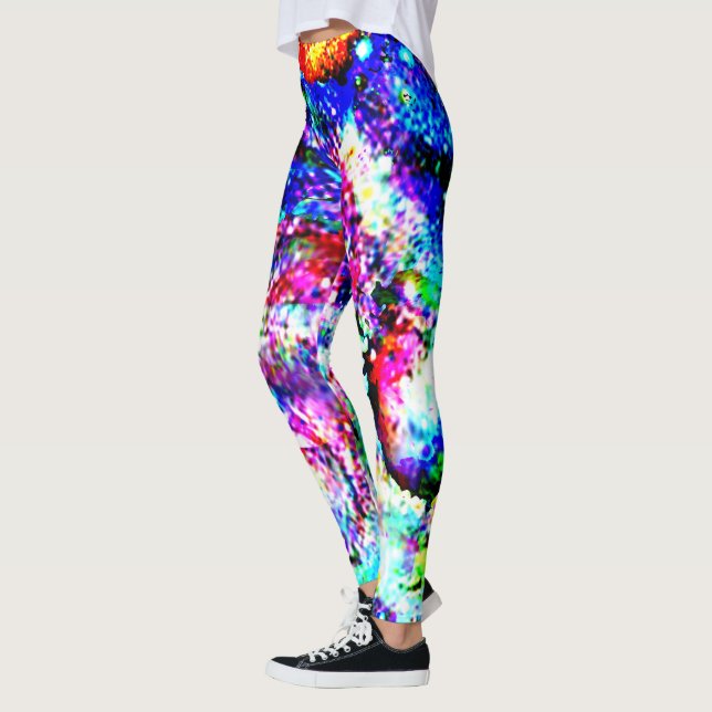 Leggings Galaxie cosmique Motif couleur vive (Gauche)