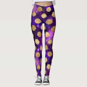 Leggings Galaxie Dharma Mandala Or et Violet