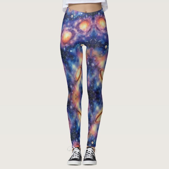 Leggings Galaxie filante Motif sans couture (Devant)
