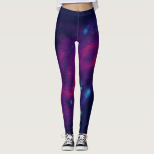 Leggings Galaxie violette et bleue