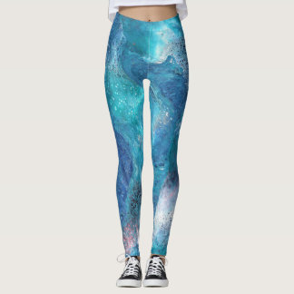Leggings Galaxy 3 Légendes Abstraites Bleues Douces