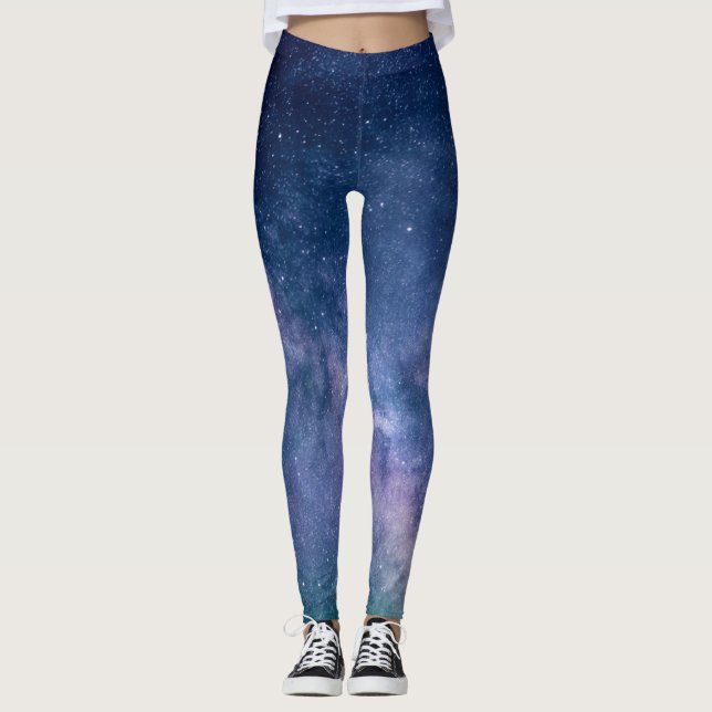 Leggings Galaxy Nebula Yoga Pantalon Espace bleu (Devant)