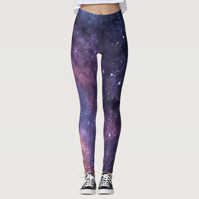 Leggings Galaxy Nebula Yoga Pantalon Espace Violet (Devant)