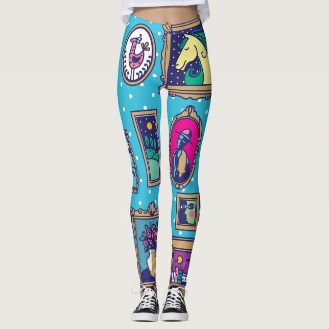 Leggings Galerie murale : collection d'images diverses (Devant)