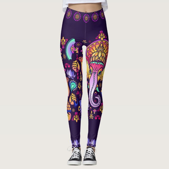 Leggings Ganesh Hindu God : Festive sans fil (Devant)