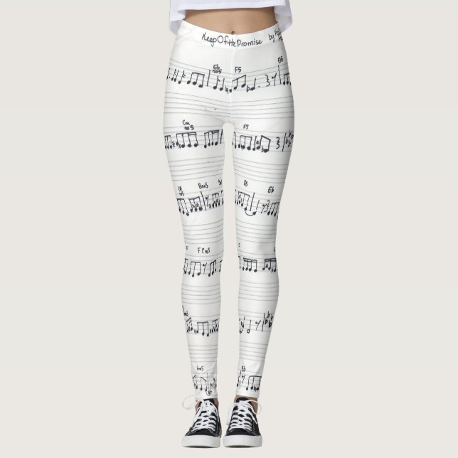 Leggings Garder de la promesse Feuille manuscrite Pantalon  (Devant)