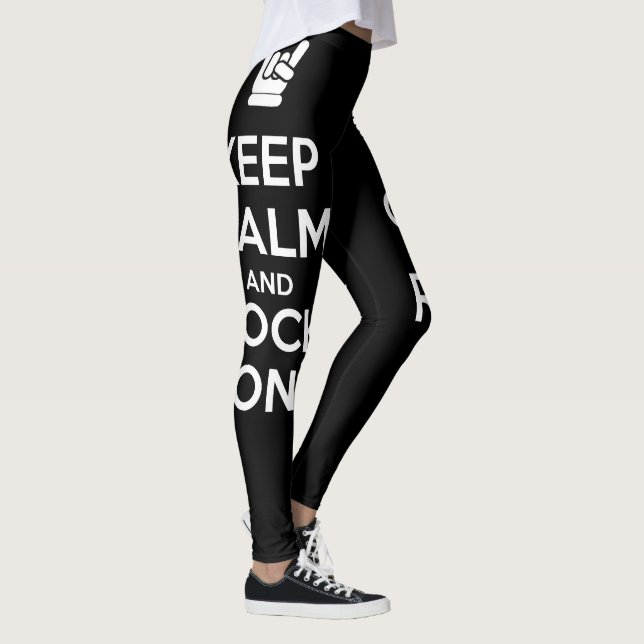 Leggings Gardez le calme et le rock (Droite)