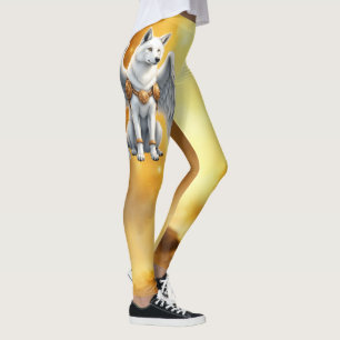 Leggings Gardien de l'Aube – Le Loup à l'Aile Blanche.