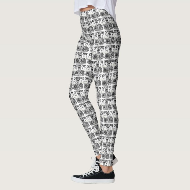Leggings Gardien des Mers Renard Capitaine Dessin Nautical (Gauche)