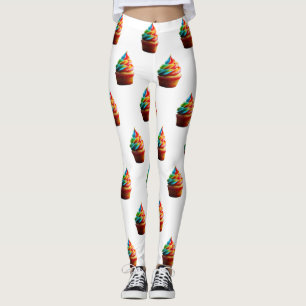 Leggings Gâteau cupcake arc-en-ciel étourdissant de Slipper