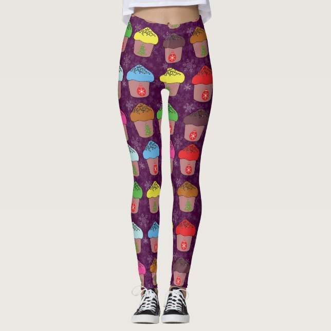 Leggings gâteaux de Noël individuels (Devant)