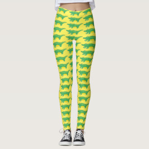 Leggings Gator vert jaune Alligator Crocodile Croc Animal