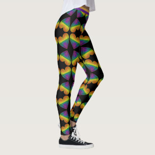 Leggings Gay LGBTQ Pride Mois Amour Rainbow Heart Motif