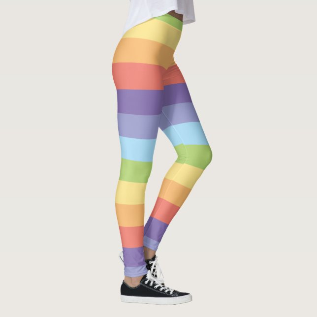 Leggings Gay pride à bandes arc-en-ciel pastel (Droite)