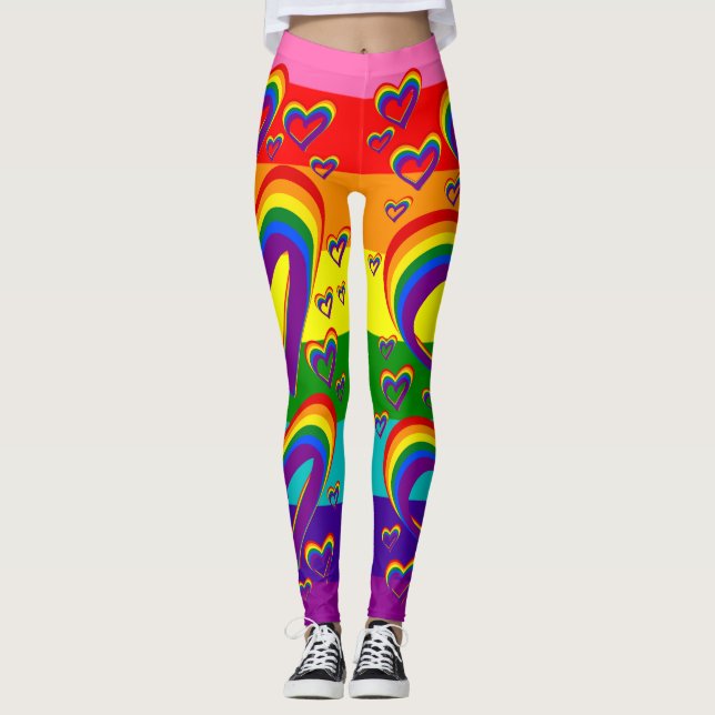 Leggings Gay pride mignon d'arc-en-ciel du motif drôle (Devant)