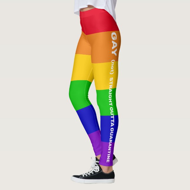 Leggings Gay pride rainbow flag de quarantaine citation par (Gauche)