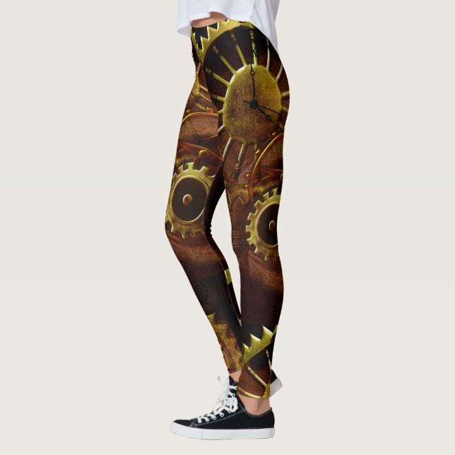 Leggings Gears et tuyaux Steampunk Habiletés de jambe (Gauche)
