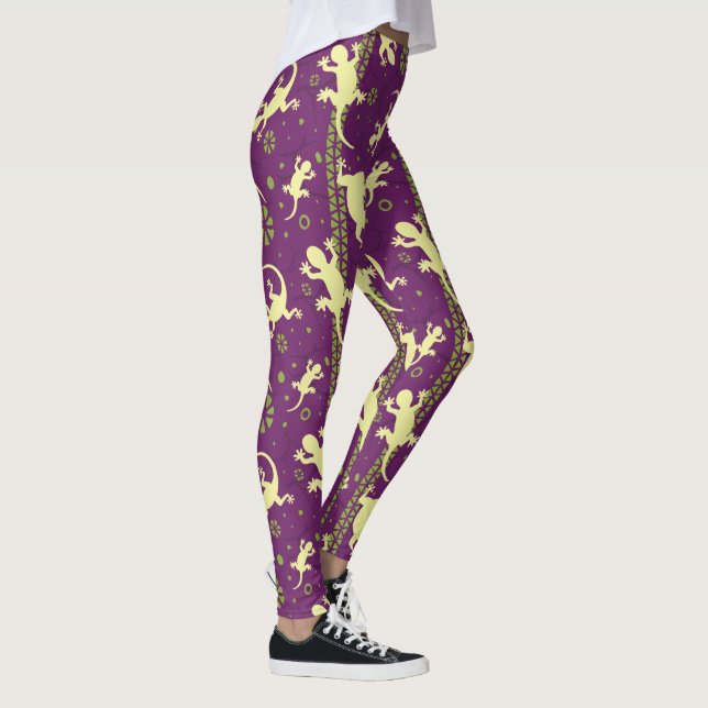 Leggings Gecko Lizard Purple (Droite)