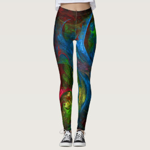 Leggings Genèse Bleu Art Abstrait