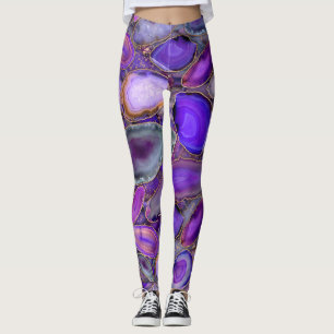 Leggings Geodes cristal motif - violet et violet