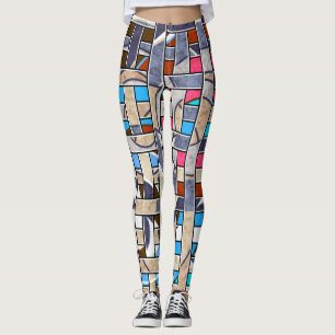 Leggings Géomètre de paysage artistique minimaliste moderne